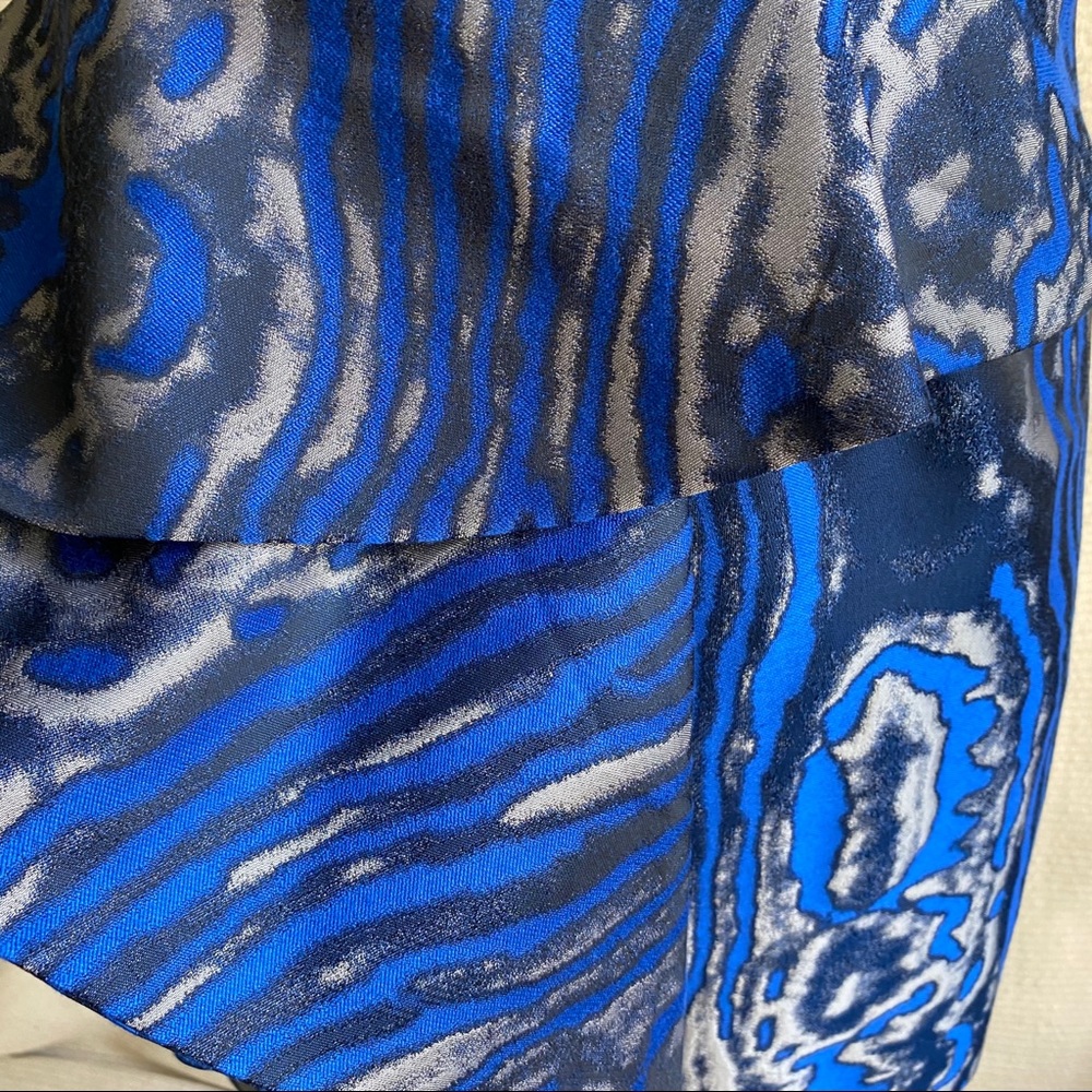 Bebe S Swirl Print Strapless Mini Dress Blue Black - Picture 3 of 8